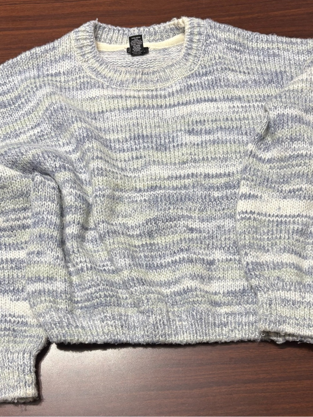 Rue21 Striped Crewneck Sweater in Pale Blue & Cream